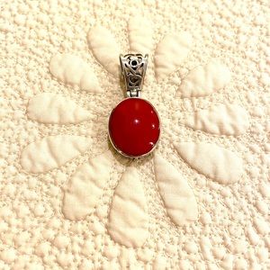 Silpada silver filigree reversible pendant